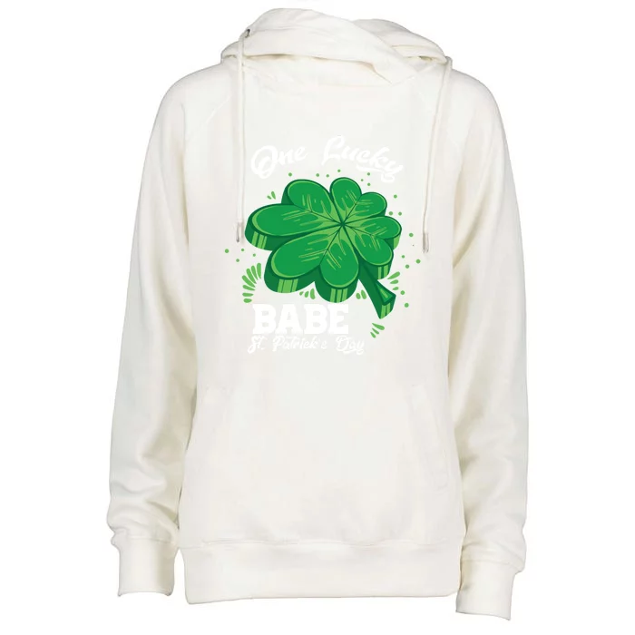 Family St Patrick's Day Costume One Lucky Babe Cool Gift Womens Funnel Neck Pullover Hood