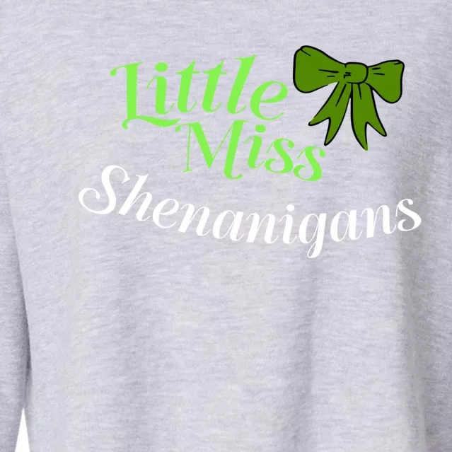 Funny St Patricks Day Little Miss Shenanigans Gift Cropped Pullover Crew