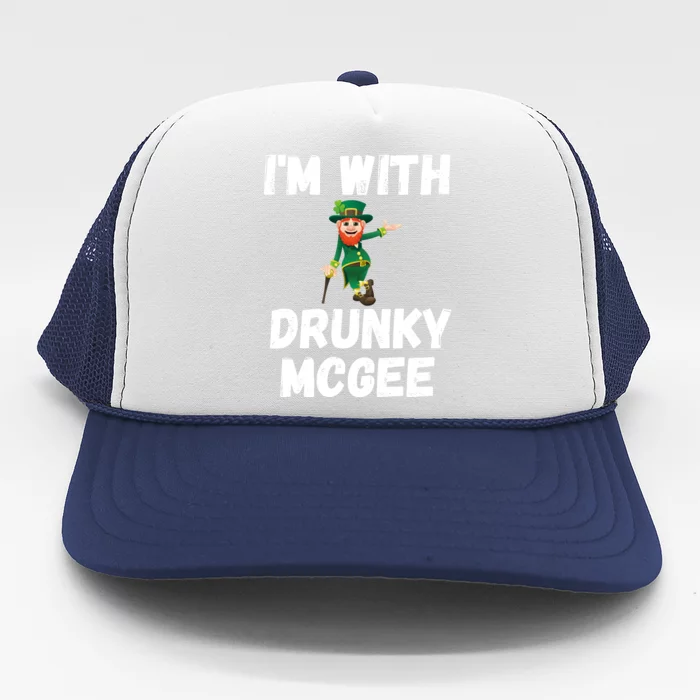 Funny St Patricks Day I'm With Drunky McGee, Couples Drinking, Funny Costume Trucker Hat