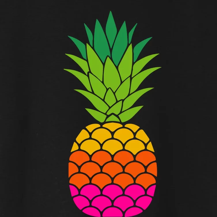 Funny Summer Pineapple Graphic Women's Crop Top Tee