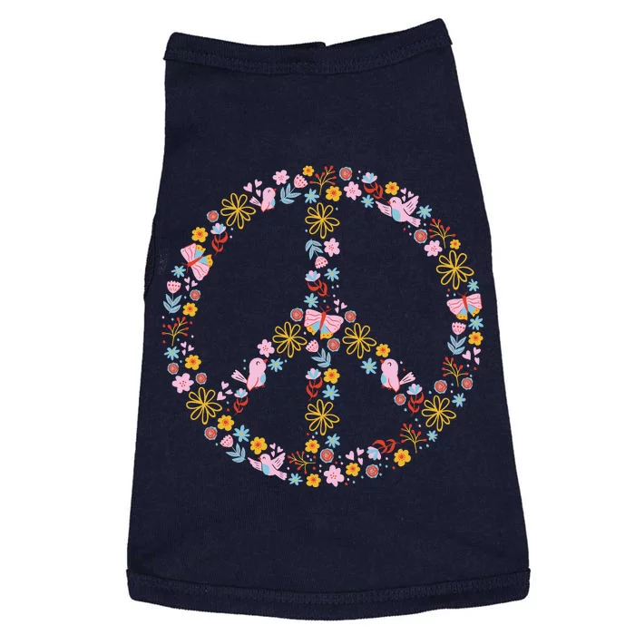 Floral Spring Peace Sign Doggie Tank