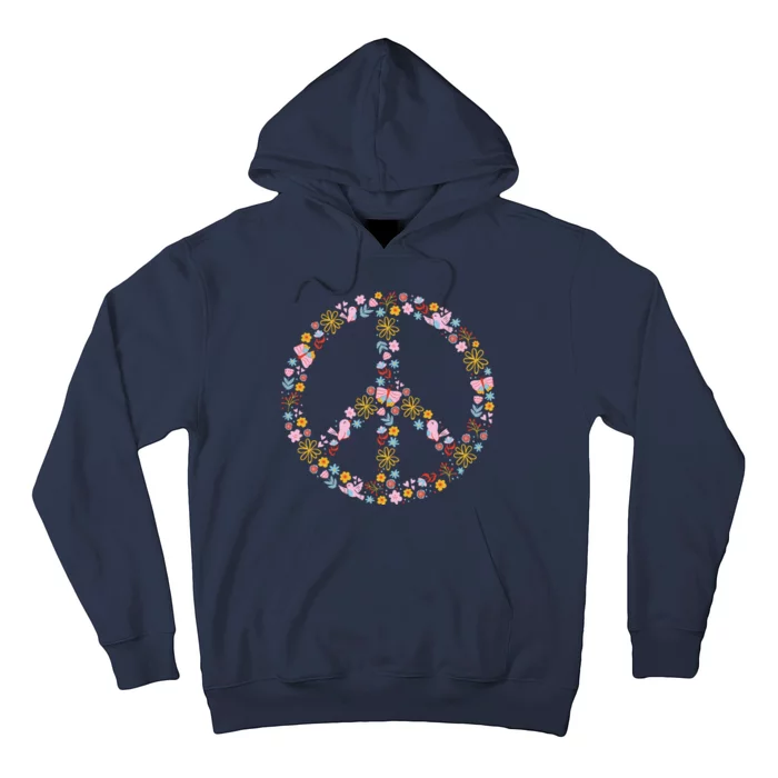 Floral Spring Peace Sign Hoodie