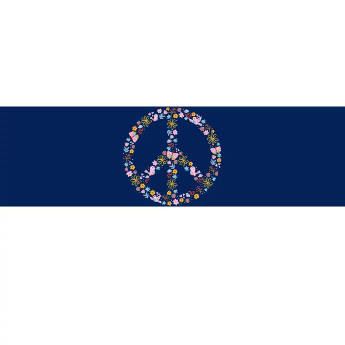 Floral Spring Peace Sign Bumper Sticker