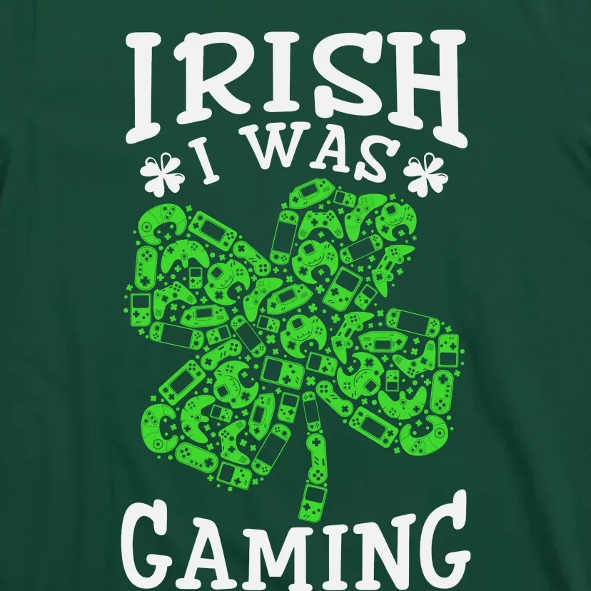 Funny St Patricks Day Funny Gamer Shamrock Video Games Lover T-Shirt