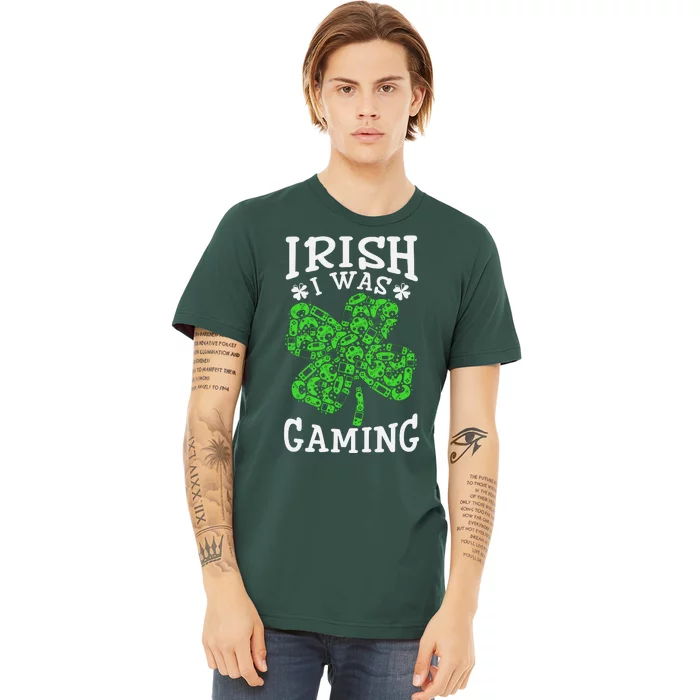 Funny St Patricks Day Funny Gamer Shamrock Video Games Lover Premium T-Shirt