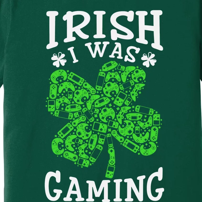 Funny St Patricks Day Funny Gamer Shamrock Video Games Lover Premium T-Shirt