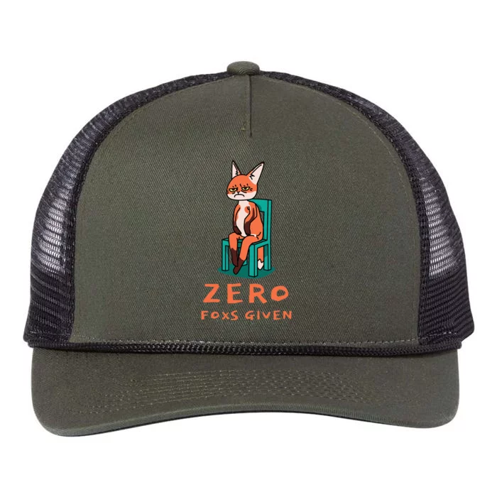 Funny Sarcastic Pun ZERO FOXS GIVEN, Retro Rope Trucker Hat Cap