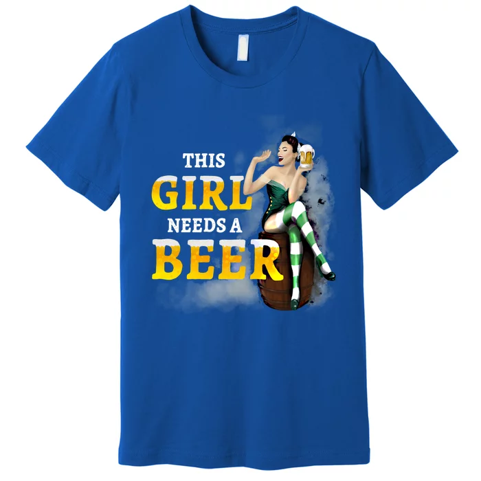 Funny St Patricks Day Irish Lucky This Needs A Beer Funny Gift Premium T-Shirt