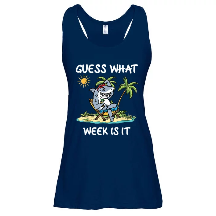 Funny Shark Party Beach Guess What Week Is It Lover Shark Ladies Essential Flowy Tank