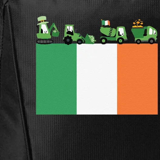 Funny Saint Patrick's Day Excavator Construction Workers City Backpack