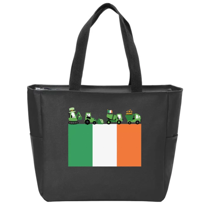 Funny Saint Patrick's Day Excavator Construction Workers Zip Tote Bag