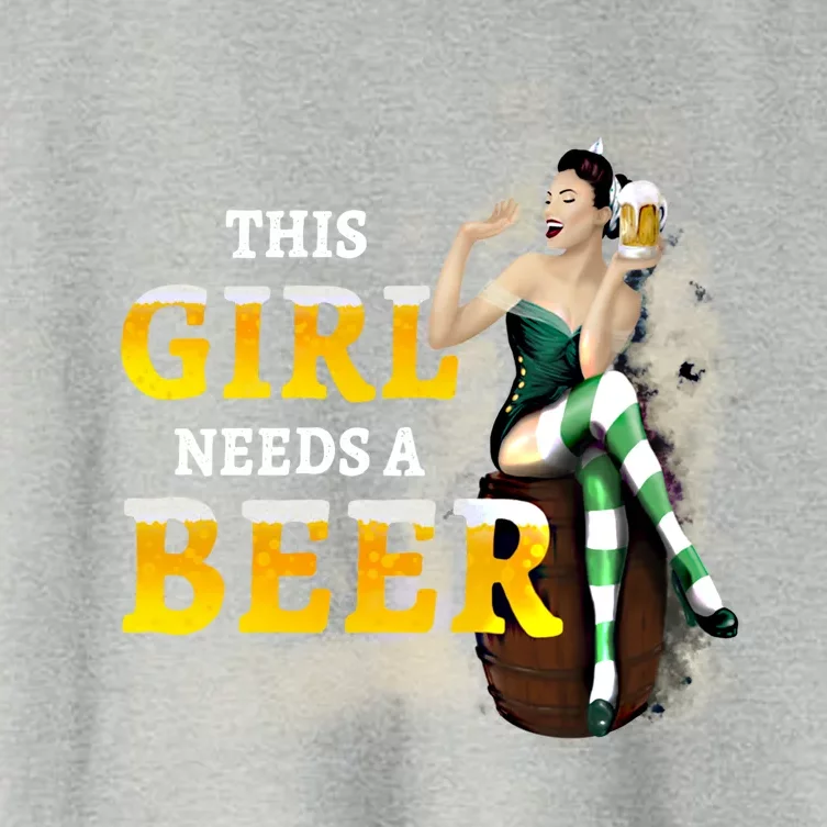 Funny St Patricks Day Irish Lucky This Needs A Beer Meaningful Gift Women's Crop Top Tee