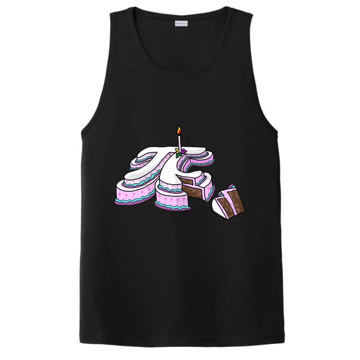 Funny Slice Pi Day Gift Cool Math Teacher Cake Cute Gift Performance Tank