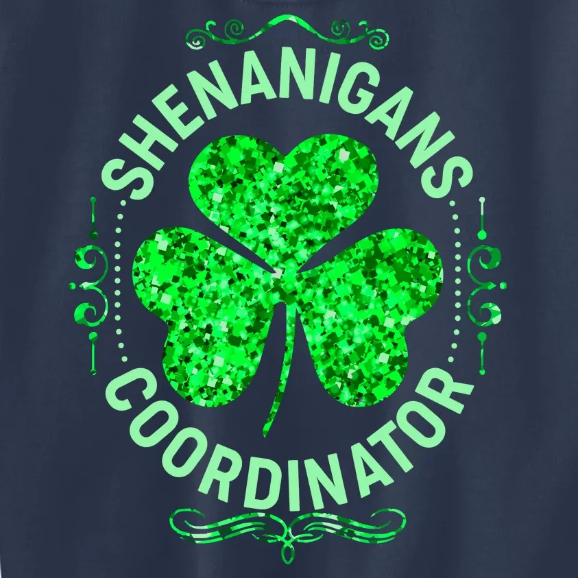 Funny St Patrick's Day Shenanigans Coordinator Lucky Shamrock Clover Kids Sweatshirt