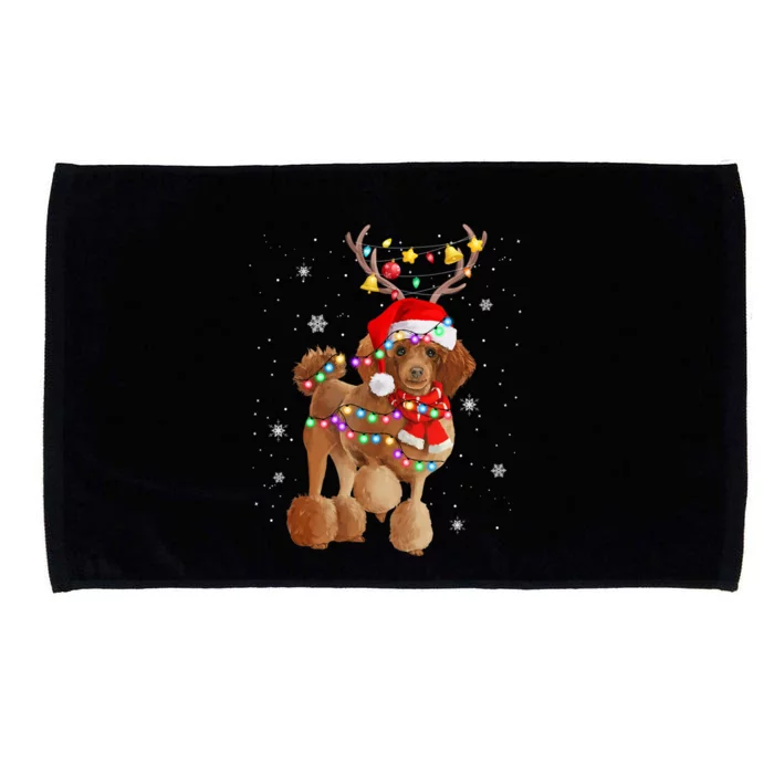 Funny Santa Poodle Claus Dog Christmas Decor Meaningful Gift Microfiber Hand Towel