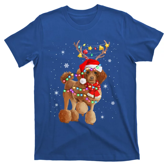 Funny Santa Poodle Claus Dog Christmas Decor Meaningful Gift T-Shirt