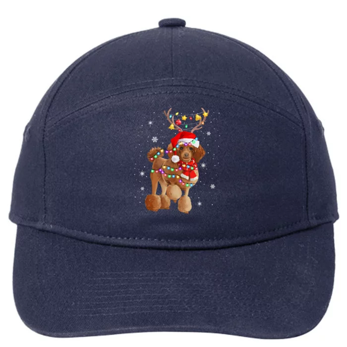 Funny Santa Poodle Claus Dog Christmas Decor Meaningful Gift 7-Panel Snapback Hat