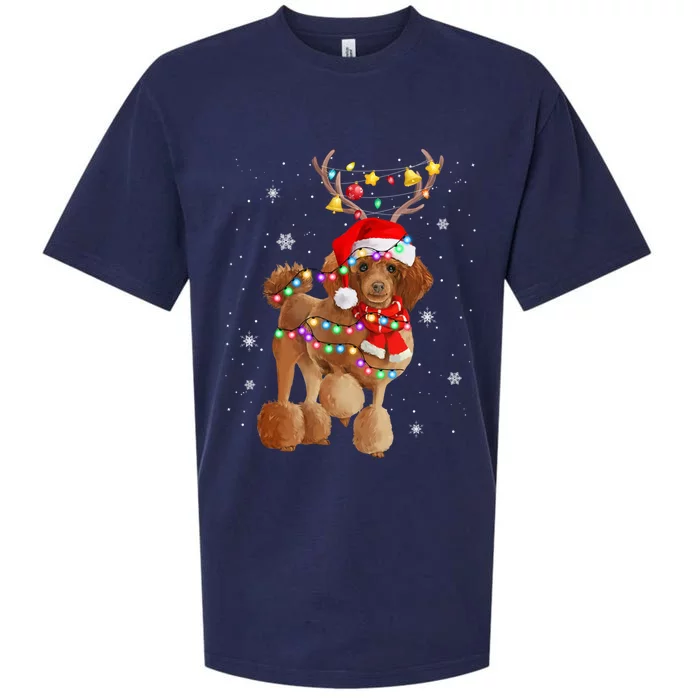 Funny Santa Poodle Claus Dog Christmas Decor Meaningful Gift Sueded Cloud Jersey T-Shirt