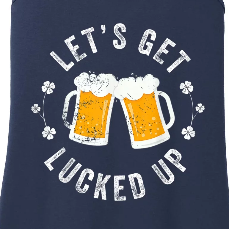 Funny St Patricks Day Lets Get Lucked Up Ladies Essential Tank