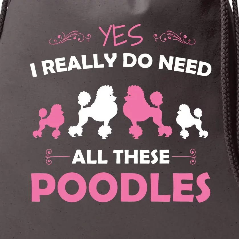 Funny Standard Poodle Dog Lover Puppy Breed Pink Drawstring Bag