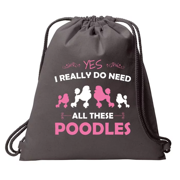 Funny Standard Poodle Dog Lover Puppy Breed Pink Drawstring Bag