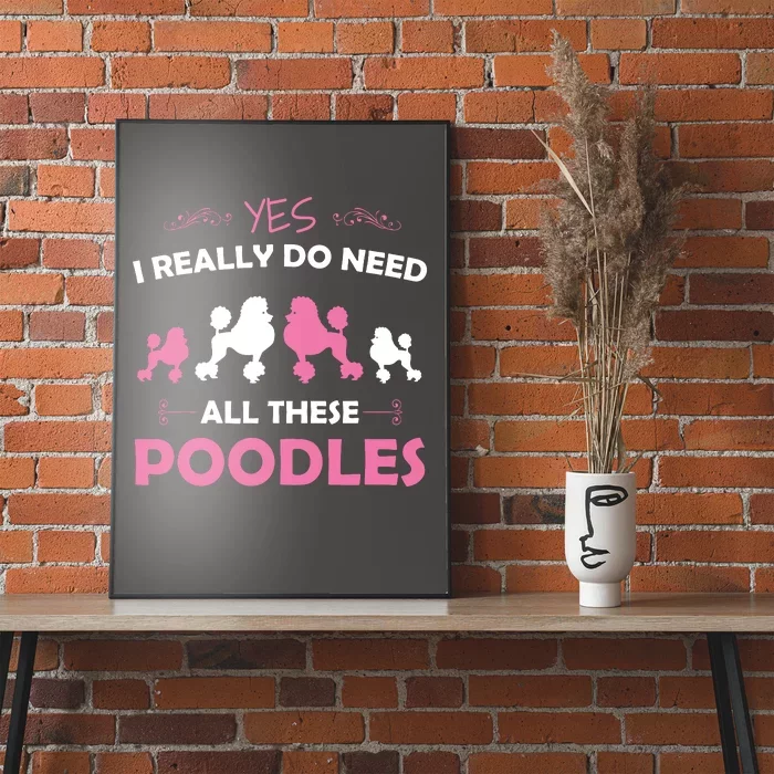 Funny Standard Poodle Dog Lover Puppy Breed Pink Poster