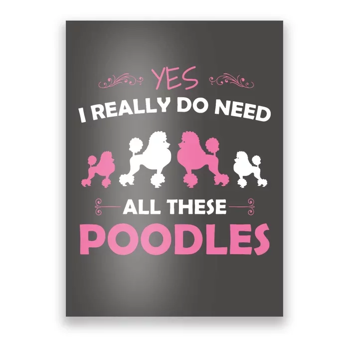 Funny Standard Poodle Dog Lover Puppy Breed Pink Poster