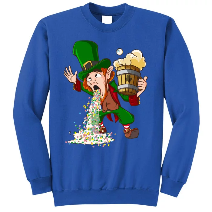 Funny St Patricks Day Drunk Leprechaun Puking Ing Irish Cool Gift Sweatshirt