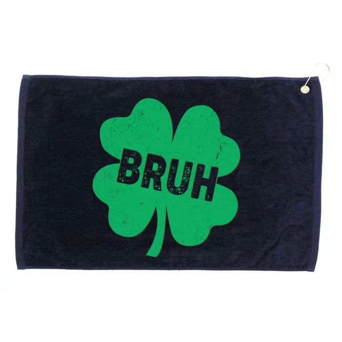 Funny St Patricks Day Bruh Lucky Shamrock Clover Grommeted Golf Towel