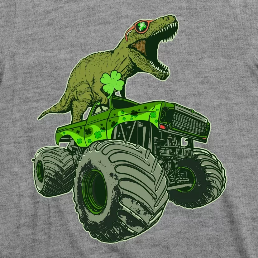 Funny St Patrick's Day Lucky Trex Dinosaur Riding Monster Truck T-Shirt