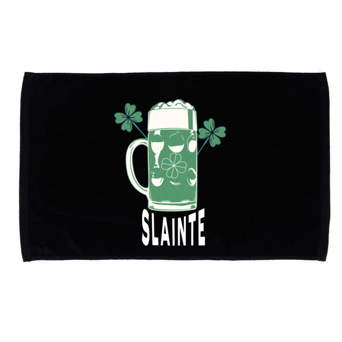 Funny St Patricks Day Shamrock Irish Beer Ing Slainte Gift Microfiber Hand Towel