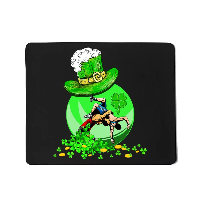 Funny St. Patricks Day Irish Wrestling Shamrock Lover Mousepad