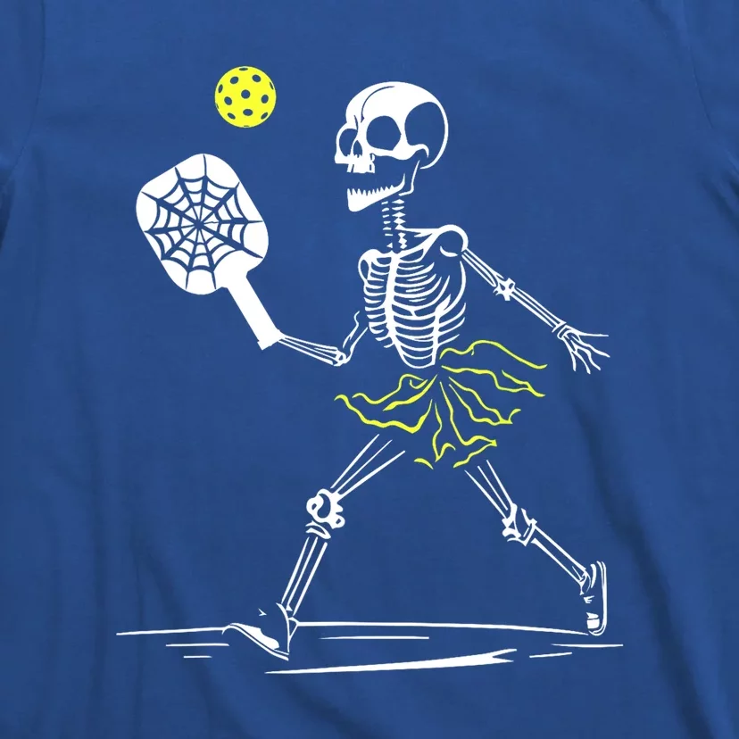 Funny Spooky Pickleball Halloween Skeleton Gift For Sport Fan T-Shirt