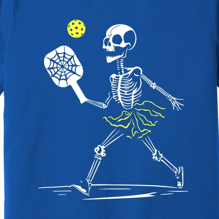 Funny Spooky Pickleball Halloween Skeleton Gift For Sport Fan Premium T-Shirt