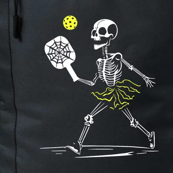 Funny Spooky Pickleball Halloween Skeleton Gift For Sport Fan Daily Commute Backpack