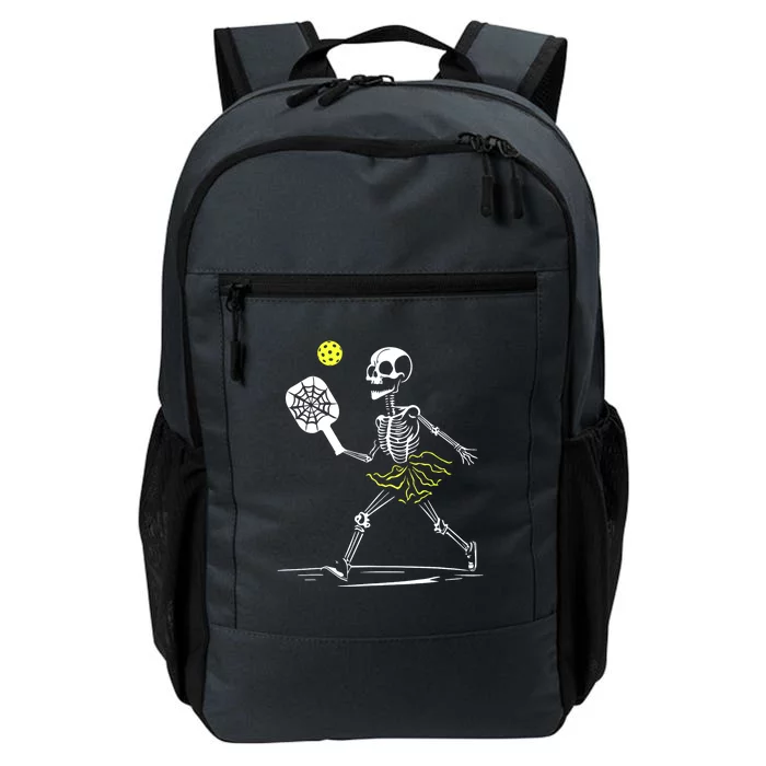 Funny Spooky Pickleball Halloween Skeleton Gift For Sport Fan Daily Commute Backpack