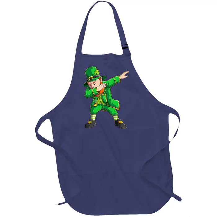 Funny St Patricks Day Dabbing Leprechaun Irish Full-Length Apron With Pocket