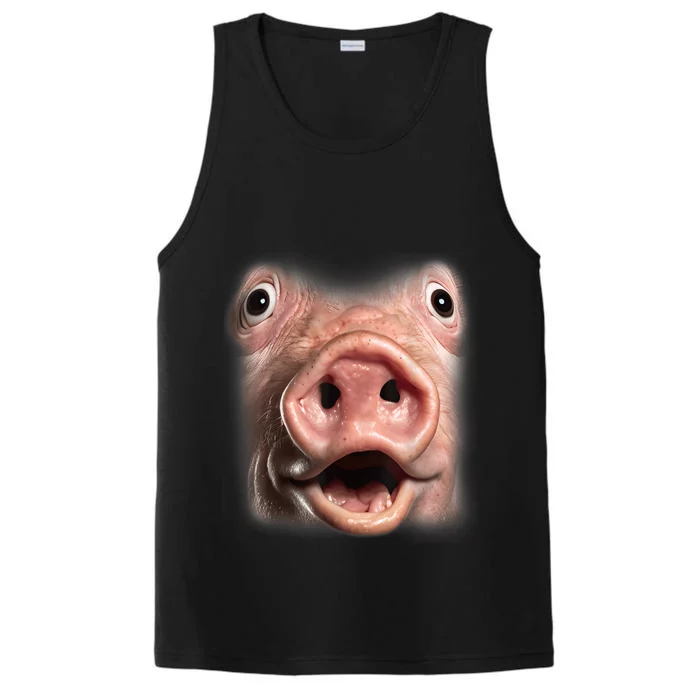 Funny Surprised Pig Face Meme Big Troll Hog Piggy Face Performance Tank