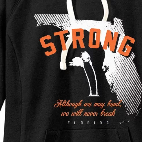 Florida Strong Palm Trees Bend Not Break Women's Fleece Hoodie