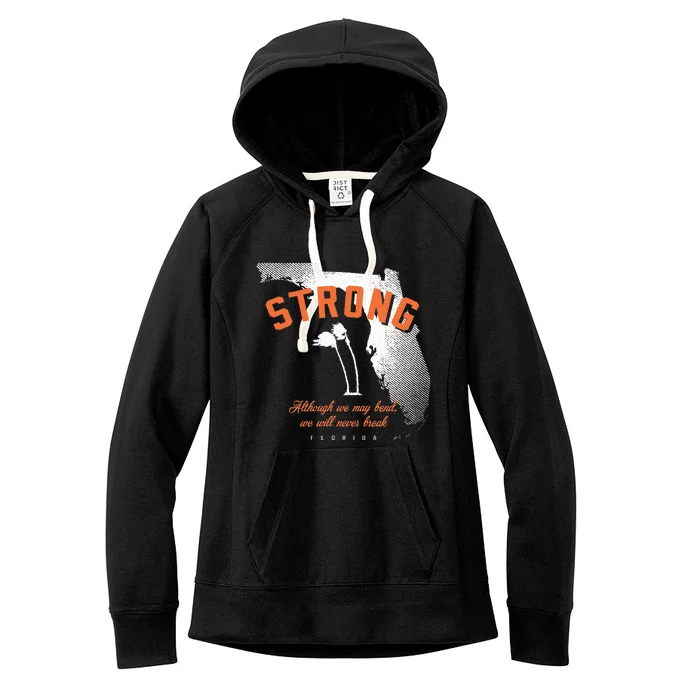 Florida Strong Palm Trees Bend Not Break Women's Fleece Hoodie