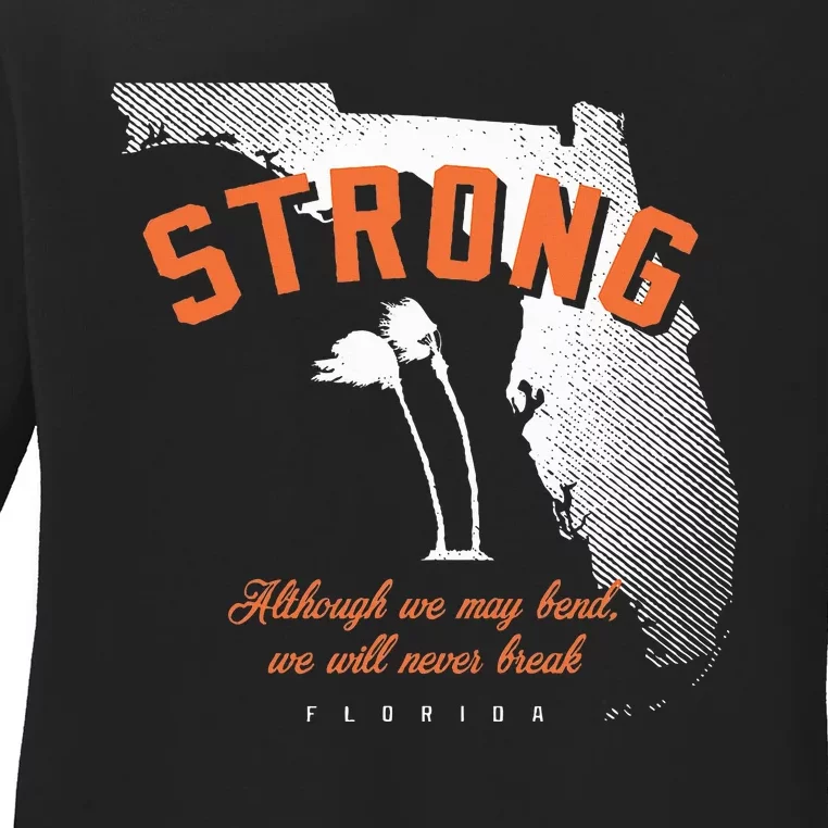 Florida Strong Palm Trees Bend Not Break Ladies Long Sleeve Shirt