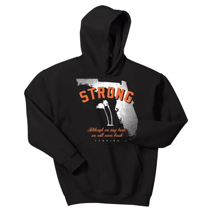 Florida Strong Palm Trees Bend Not Break Kids Hoodie