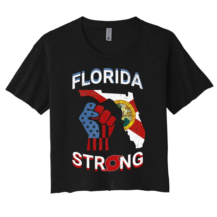 Florida Strong Pride Support Floridians Florida Flag Gift Women's Crop Top Tee