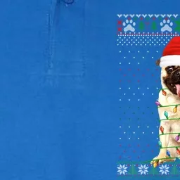 Funny Santa Pug Dog Light Christmas Tree Ugly Xmas Sweater Cool Gift Softstyle Adult Sport Polo