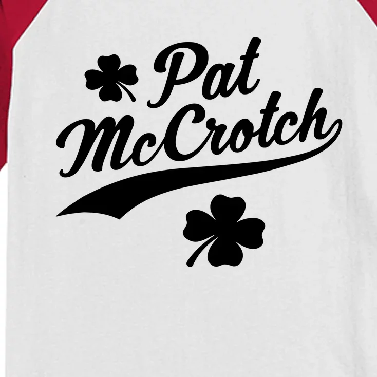 Funny St. Patrick's Day Pat McCrotch Kids Colorblock Raglan Jersey