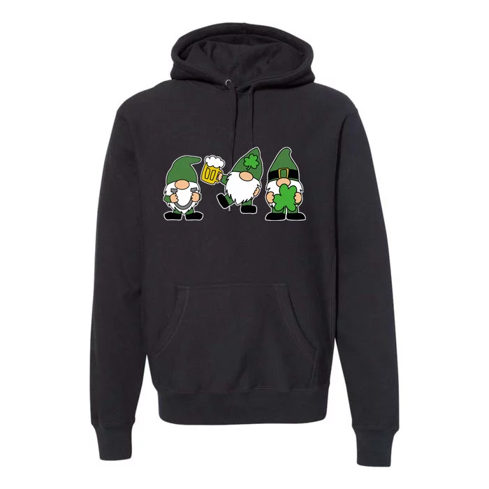 Funny St Patricks Day Drunk Gnomes Premium Hoodie