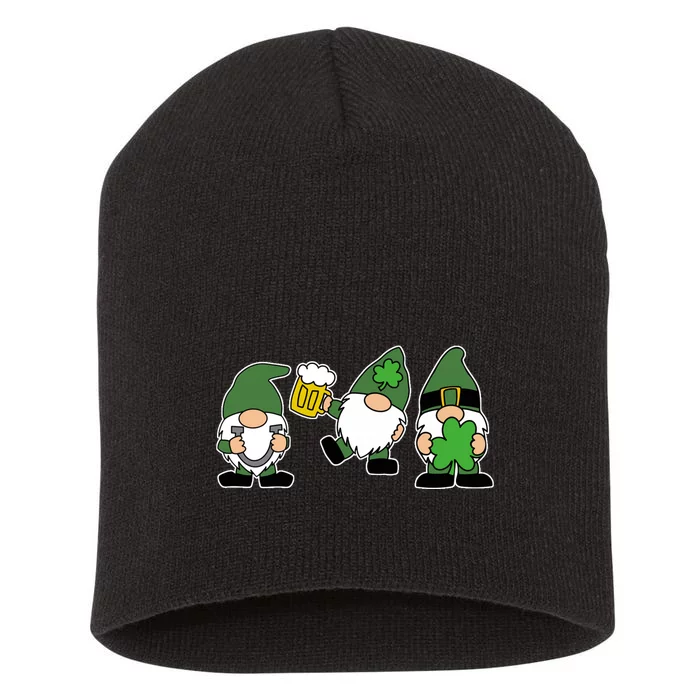 Funny St Patricks Day Drunk Gnomes Short Acrylic Beanie