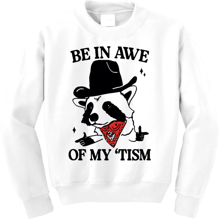 Funny Saying Panda Be In Awe Of My Tism Kids Sweatshirt