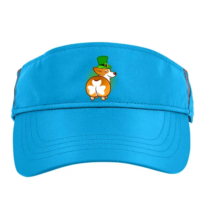 Funny St Patrick's Day Shamrock Corgi Butt Adult Drive Performance Visor