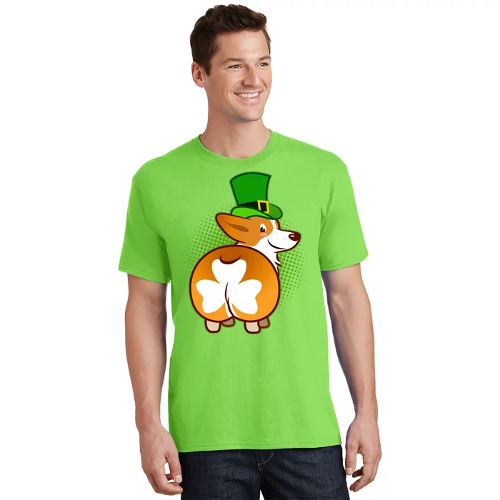 Funny St Patrick's Day Shamrock Corgi Butt T-Shirt